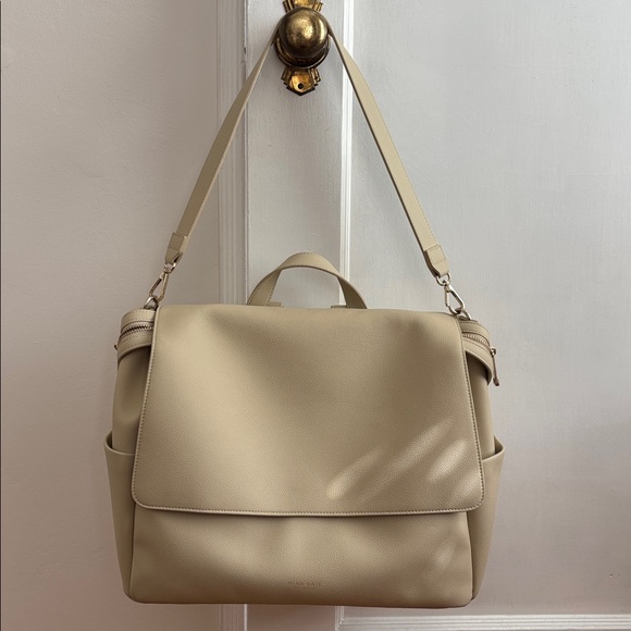 Mina Baie Winnie Midi Diaper Bag Crema w/ Stroller Straps - Picture 2 of 16